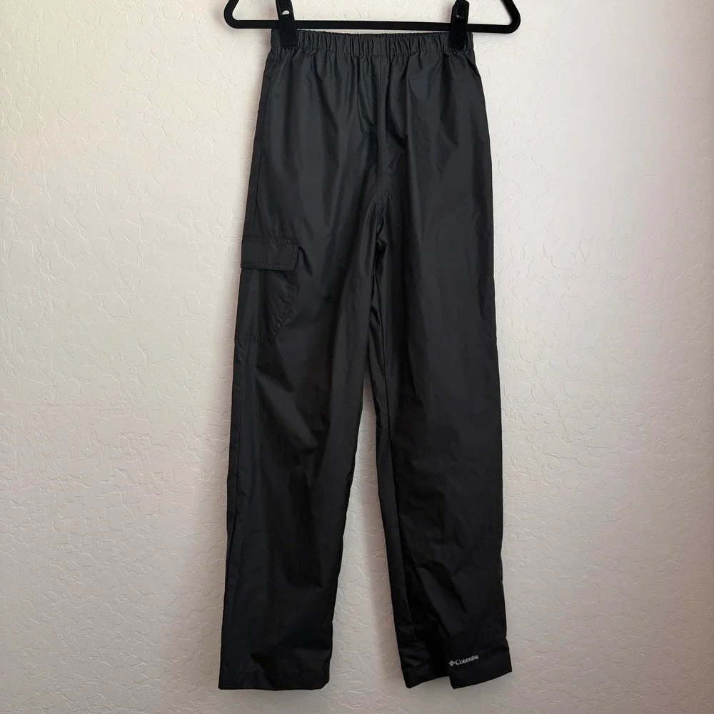 Columbia Kid's Rain Hiking Trail Pants Black Large 14/16